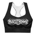 Reggiseno sportivo imbottito, tessuto tenica stampa con logo bianco frontale  - ELG wear