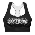 Reggiseno sportivo imbottito, tessuto tenica stampa con logo bianco frontale  - ELG wear