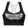Reggiseno sportivo imbottito con stampa nera tessuto tecnico elwear