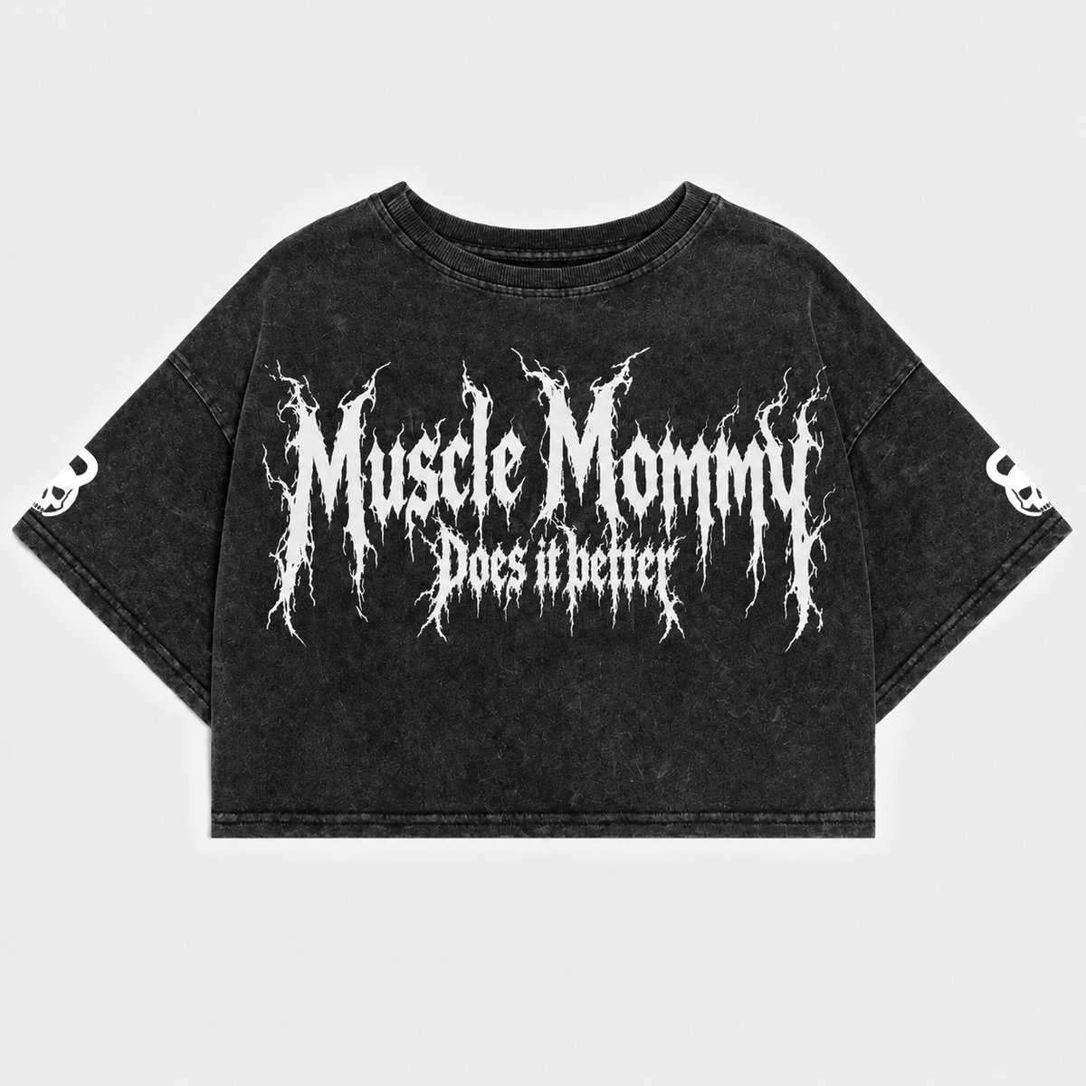 Crop Top Oversize Nero – Muscle Mommy Does It Better