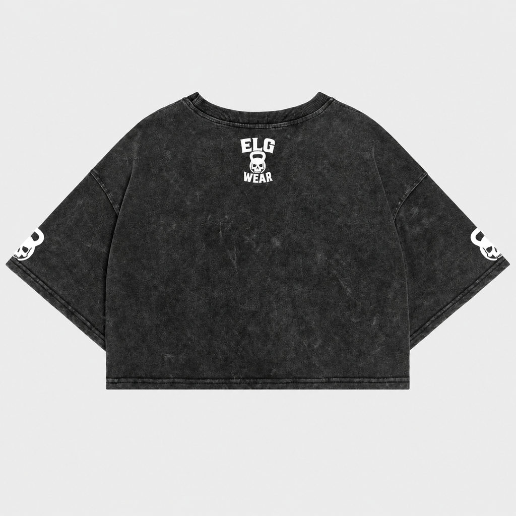 Crop Top Oversize Nero – Muscle Mommy Does It Better