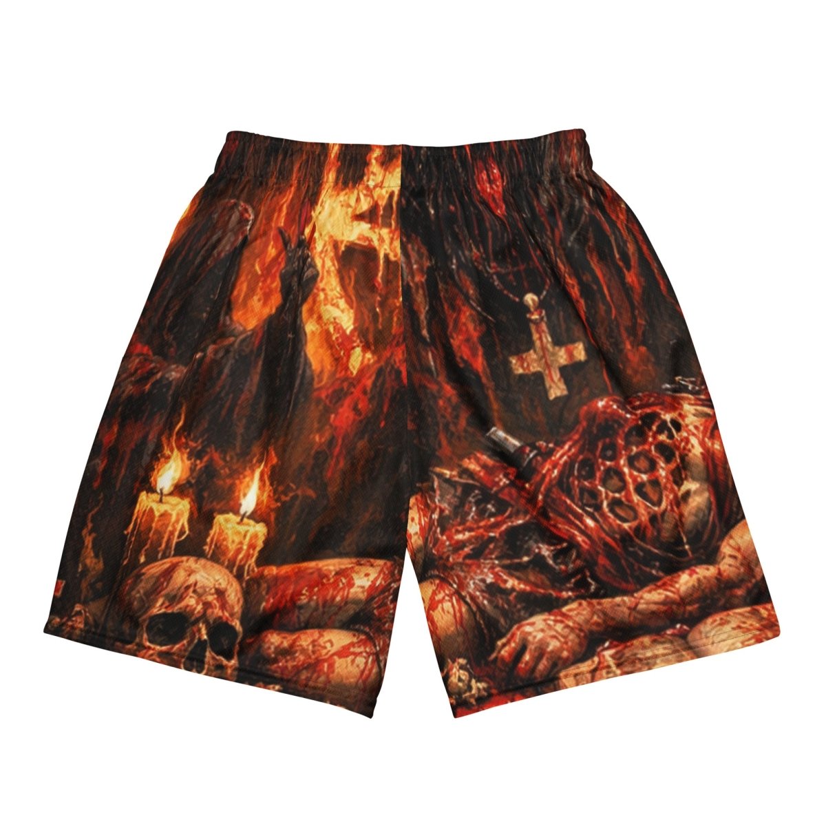 HAIL SATAN - Pantaloncini traforati stampa all over - ELGwear