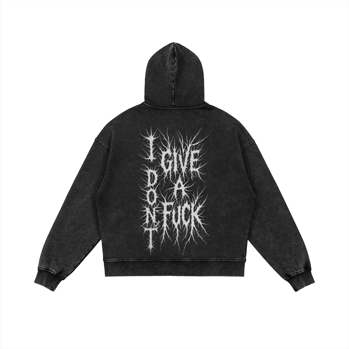 I DON'T GIVE A FUCK - Felpa con cappuccio e cerniera - ELGwear