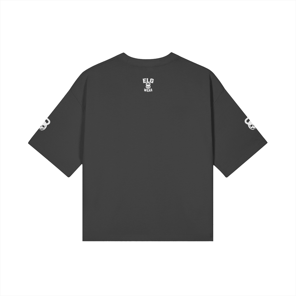 T-Shirt Boxy Fit Oversize 200g - Kettlebell Beats Dumbbell - vista alternativa