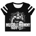 CROP TOP  femminile nero traspirante - MUSCLE MOMMY NOT SKINNY BITCH